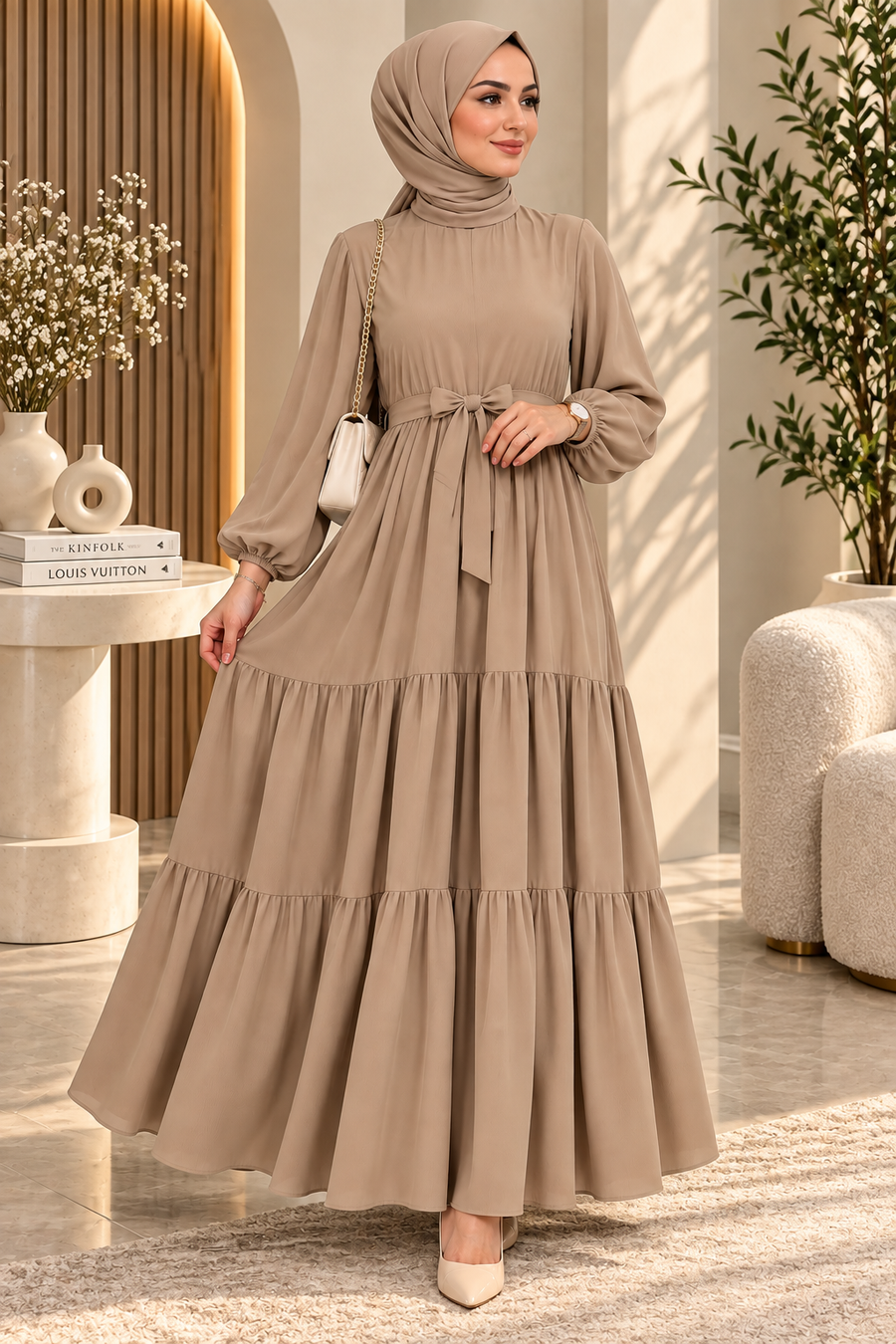 Elegant Long Ruffled Dress