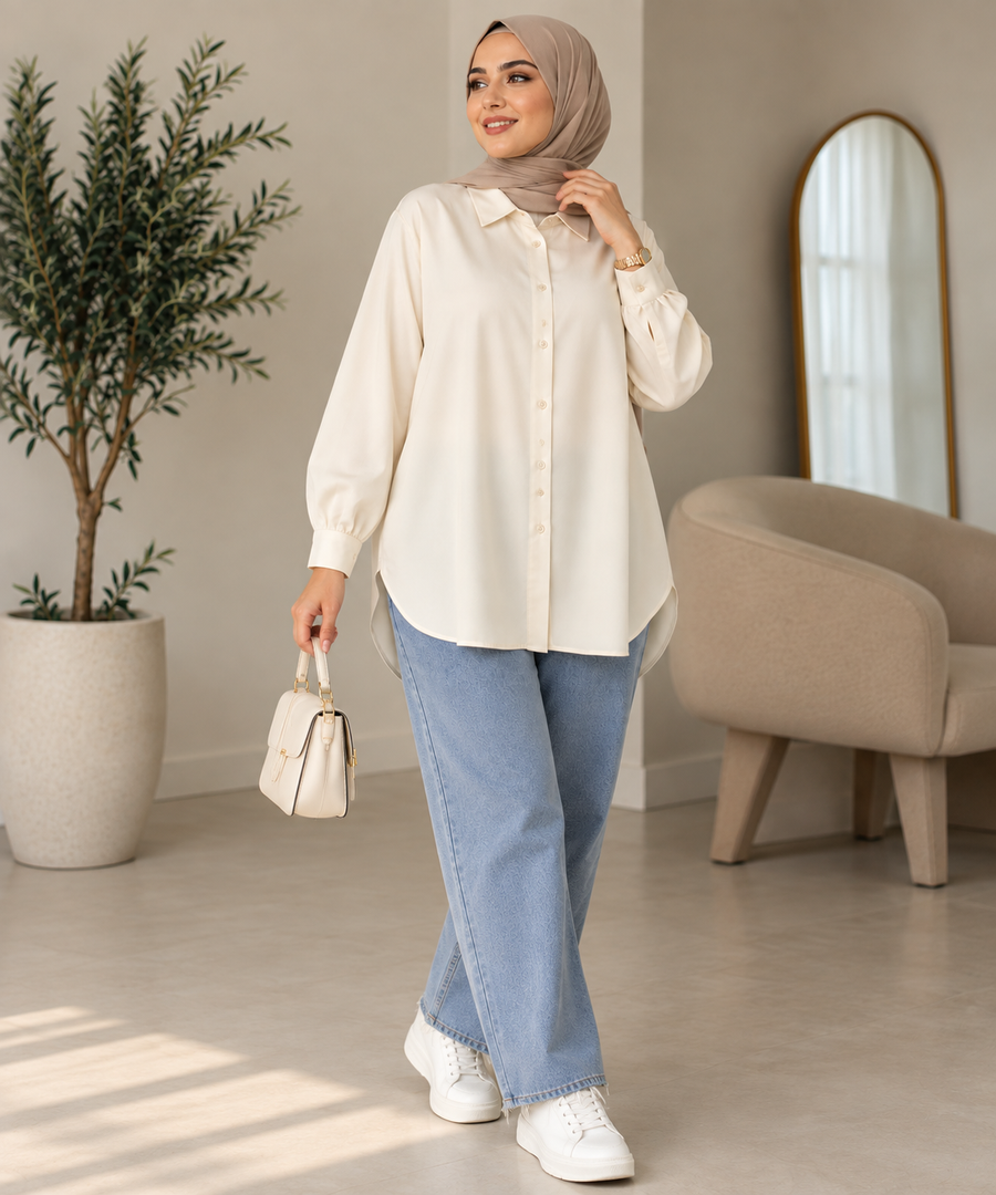Chemise Oversize Élégante Femme