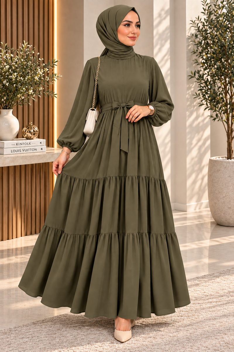 Elegant Long Ruffled Dress